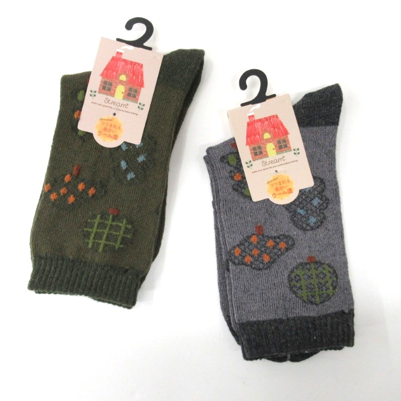 STREAM フロート木柄クルーソックス